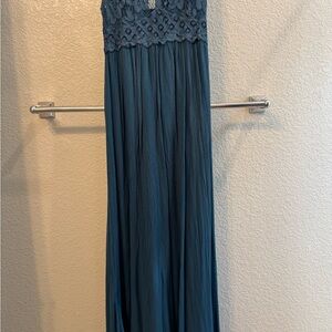Free People Dark Teal Adella Maxi Dress